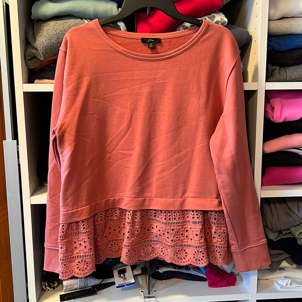 J.cRew eyelet layered sweatshirt